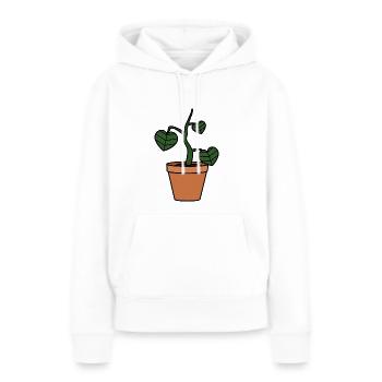 Pot de fleur avec plante en forme de cœur - Sweat à capuche Premium bio Femme - blanc - Devant - Julia (174cm)