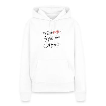 sang de la veine - Sweat à capuche Premium bio Femme - blanc - Devant - Julia (174cm)