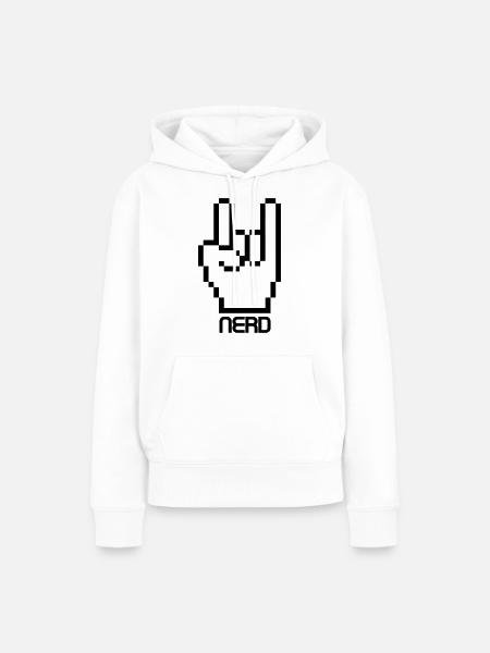 Nerd Gamer - Frauen Premium Bio Hoodie - Weiß
