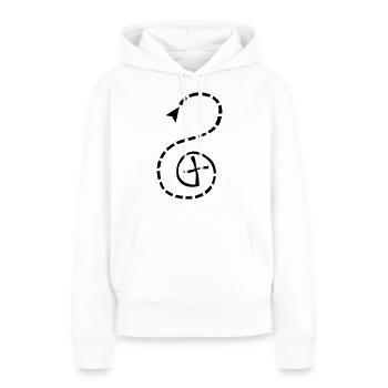 Geocaching - Sweat à capuche Premium bio Femme - blanc - Devant - Julia (174cm)