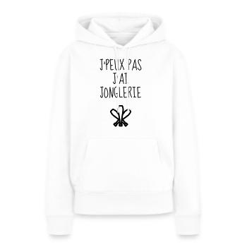 jongleur / jonglerie / jongleuse / cirque - Sweat à capuche Premium bio Femme - blanc - Devant - Julia (174cm)