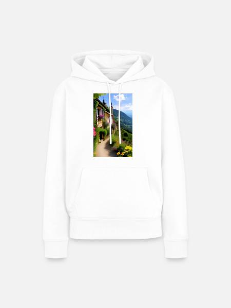 Mediterranes Bergdorf - Frauen Premium Bio Hoodie - Weiß