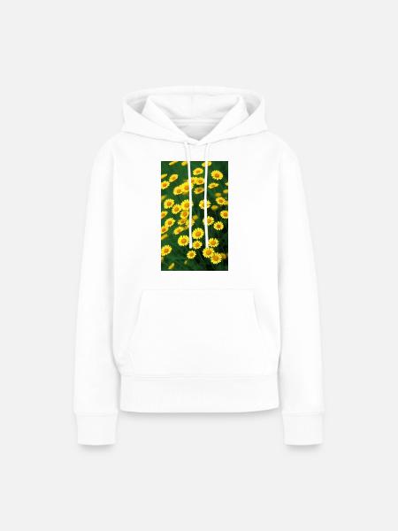 Blumenwiese - Frauen Premium Bio Hoodie - Weiß