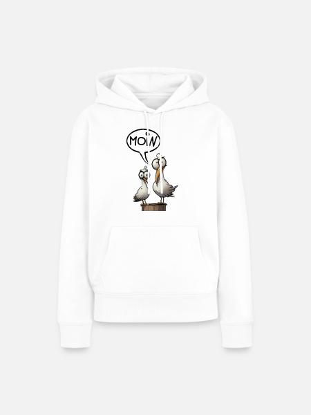 Die Bäädden Möwen - Möwe moin - Frauen Premium Bio Hoodie - Weiß