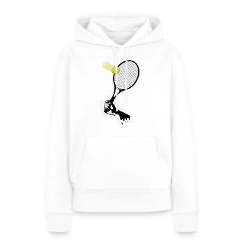tennis_2 - Frauen Premium Bio Hoodie - Weiß - Vorne - Julia (174cm)