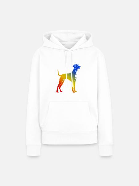 Great Dane Hund Bunt - Frauen Premium Bio Hoodie - Weiß