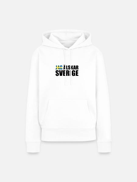 JAG ÄLSKAR SVERIGE - Frauen Premium Bio Hoodie - Weiß