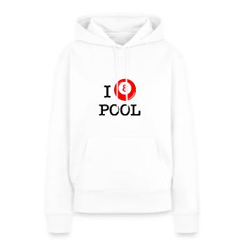 I love pool - Sweat à capuche Premium bio Femme - blanc - Devant - Julia (174cm)