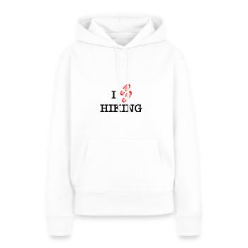 I love HIKING - Sweat à capuche Premium bio Femme - blanc - Devant - Julia (174cm)