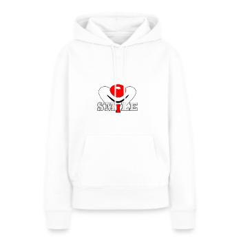 Smile Clown - Sweat à capuche Premium bio Femme - blanc - Devant - Julia (174cm)