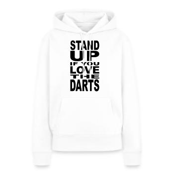 stand up if you love the darts - Frauen Premium Bio Hoodie - Weiß - Vorne - Julia (174cm)