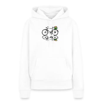 bicyclette - Sweat à capuche Premium bio Femme - blanc - Devant - Julia (174cm)