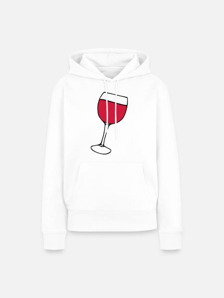 Rotwein im Glas - Frauen Premium Bio Hoodie - Weiß