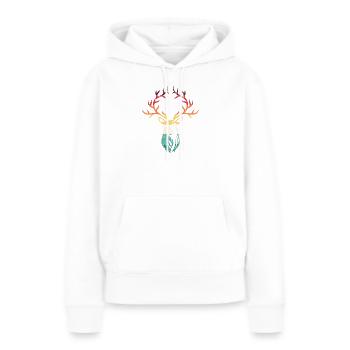 Hirschgeweih mit Farbverlauf - Frauen Premium Bio Hoodie - Weiß - Vorne - Julia (174cm)