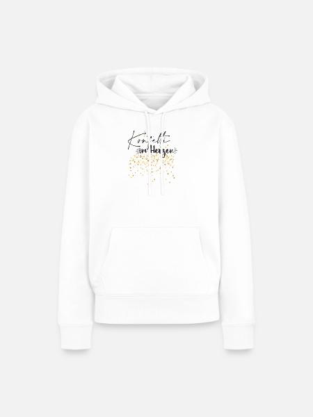 Konfetti im Herzen - Frauen Premium Bio Hoodie - Weiß