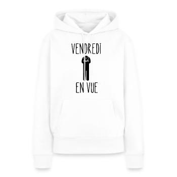 vendredi en vue - Sweat à capuche Premium bio Femme - blanc - Devant - Julia (174cm)