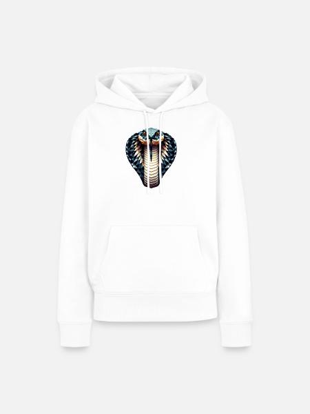 Eine Königskobra im Polygon-Stil - Frauen Premium Bio Hoodie - Weiß