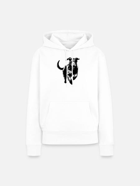 Irish Wolfhound - Frauen Premium Bio Hoodie - Weiß