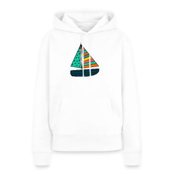 anniversaire. anniversaire décennie. humour. drôle - Sweat à capuche Premium bio Femme - blanc - Devant - Julia (174cm)