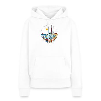 Dubaï - Sweat à capuche Premium bio Femme - blanc - Devant - Julia (174cm)