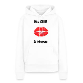 Fête des Mères – Cadeau original - Sweat à capuche Premium bio Femme - blanc - Devant - Julia (174cm)