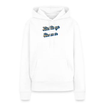 Liebings Boomer Script Logo - Sweat à capuche Premium bio Femme - blanc - Devant - Julia (174cm)
