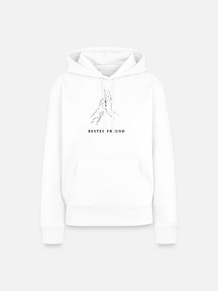 Bester Freund-Hund & Mensch Pfote , Dog Lover Gift - Frauen Premium Bio Hoodie - Weiß