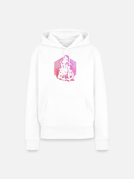 Modernes Motocross Artwork - Frauen Premium Bio Hoodie - Weiß
