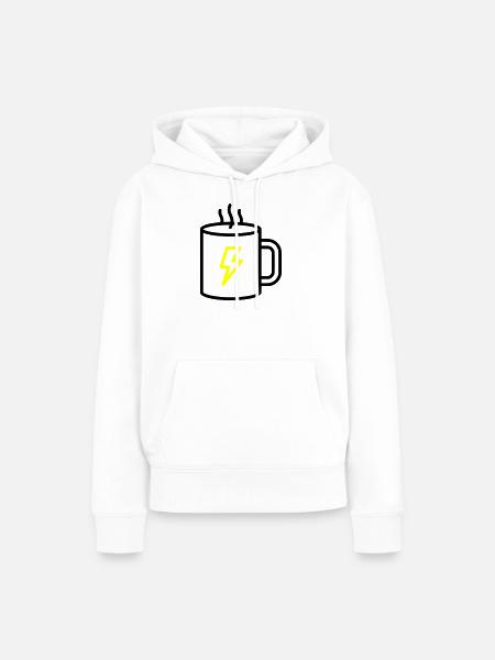 Kaffeebecher Blitz Energie - Frauen Premium Bio Hoodie - Weiß