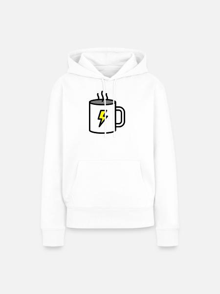 Starker Kaffee Tasse Strom - Frauen Premium Bio Hoodie - Weiß