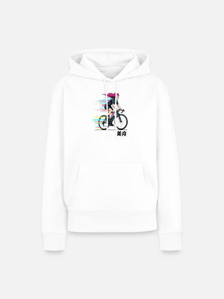 Neon-Sprint-Radfahrer - Frauen Premium Bio Hoodie - Weiß