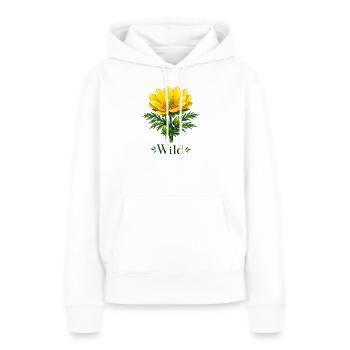 Adonis Beauty Beauté Fleurs sauvages jaunes Nature Décor floral - Sweat à capuche Premium bio Femme - blanc - Devant - Julia (174cm)