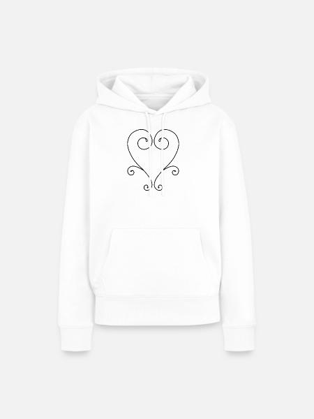 Wirbelherz-Design - Frauen Premium Bio Hoodie - Weiß