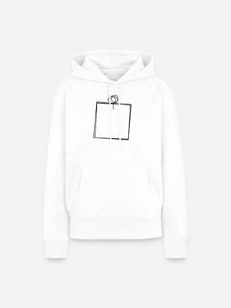 Pinnwandzettel handgezeichnet - Frauen Premium Bio Hoodie - Weiß