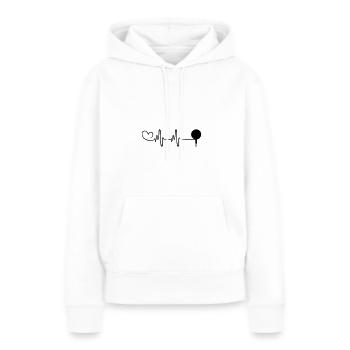 Pfanne Küche Herzschlag - Frauen Premium Bio Hoodie - Weiß - Vorne - Julia (174cm)