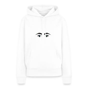 Augen Augenbrauen - Frauen Premium Bio Hoodie - Weiß - Vorne - Julia (174cm)