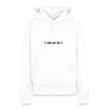 Cœur de supporter - Sweat à capuche Premium bio Femme - blanc - Devant - Julia (174cm)
