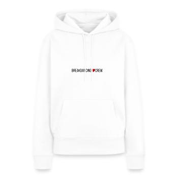 Breakdancing Crew Herz - Frauen Premium Bio Hoodie - Weiß - Vorne - Julia (174cm)