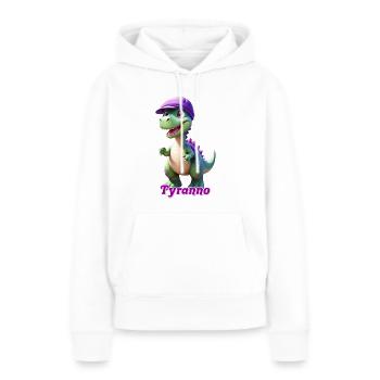 Tyrannosaure - Sweat à capuche Premium bio Femme - blanc - Devant - Julia (174cm)
