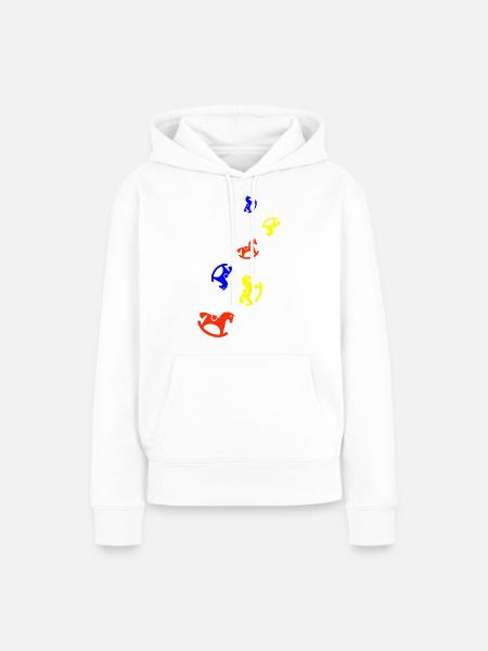 Schauckelpferd Spielzeug Baby - Frauen Premium Bio Hoodie - Weiß