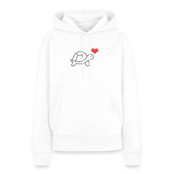 Schildkroete mit Herz - Frauen Premium Bio Hoodie - Weiß - Vorne - Julia (174cm)