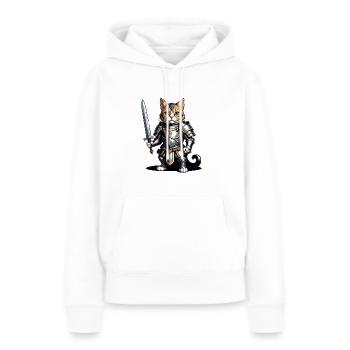 Cat Ritter Knight Katze Geschenk Mittelalter - Frauen Premium Bio Hoodie - Weiß - Vorne - Julia (174cm)