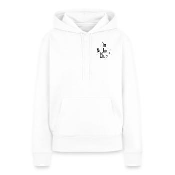 do nothing club - Sweat à capuche Premium bio Femme - blanc - Devant - Julia (174cm)