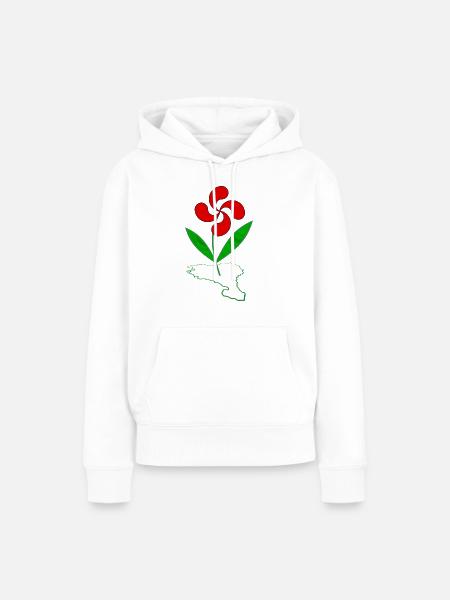 Baskische Blume - Frauen Premium Bio Hoodie - Weiß