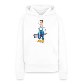 Concierges - Sweat à capuche Premium bio Femme - blanc - Devant - Julia (174cm)