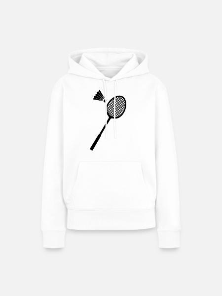 Badminton-Sport-Icon - Frauen Premium Bio Hoodie - Weiß
