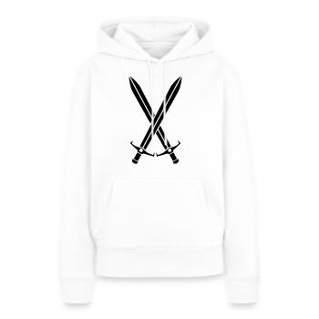 épées - Sweat à capuche Premium bio Femme - blanc - Devant - Julia (174cm)
