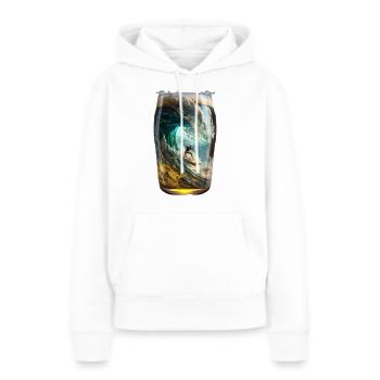 Surfen im Bierglas - Frauen Premium Bio Hoodie - Weiß - Vorne - Julia (174cm)