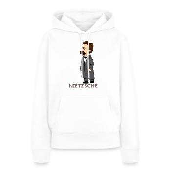 Nietzsche - Sweat à capuche Premium bio Femme - blanc - Devant - Julia (174cm)