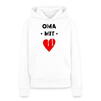 Oma mit Herz - Frauen Premium Bio Hoodie - Weiß - Vorne - Julia (174cm)